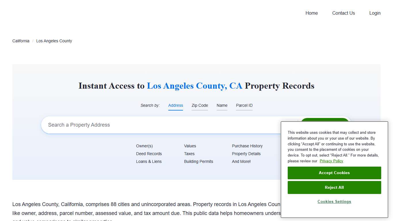 Los Angeles County Property Records | Owners, Deeds, Permits